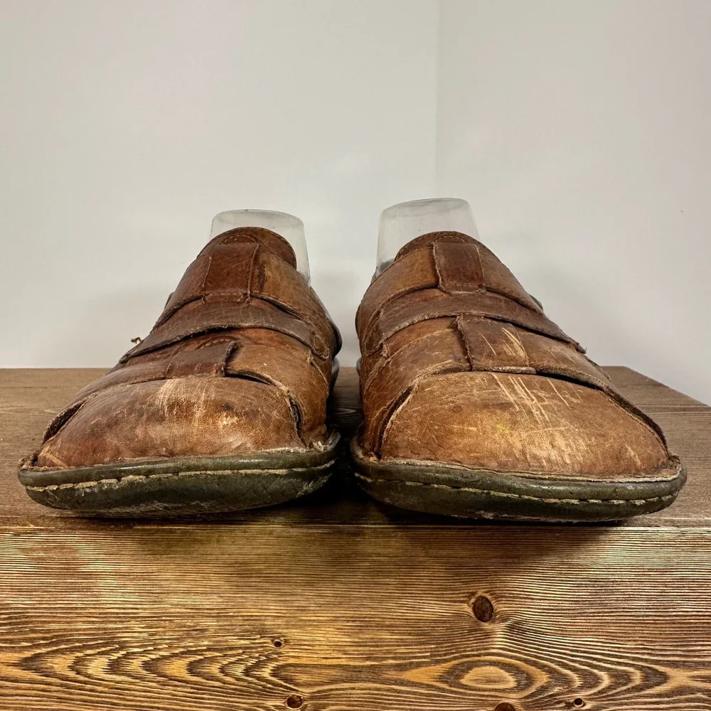 Born VTG Fisherman Sandal Men 9/42 Boho Y2K Leather Retro Jesus Sandals huarache